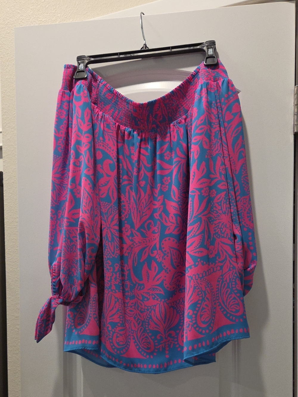 Lilly Pulitzer Off-Shoulder Floral Print Blouse- Size Xl